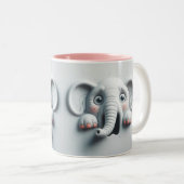 Tasse 2 Couleurs Eléphant effrayé 3D Animaux amusants (Devant droit)
