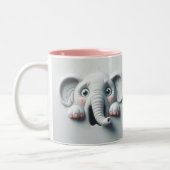 Tasse 2 Couleurs Eléphant effrayé 3D Animaux amusants (Gauche)