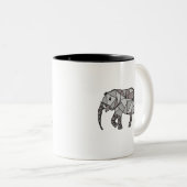 Tasse 2 Couleurs Eléphant géométrique, gris évêque (Devant droit)