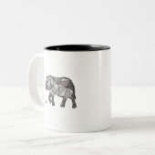 Tasse 2 Couleurs éléphant géométrique, gris évêque (Devant gauche)