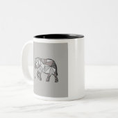 Tasse 2 Couleurs éléphant géométrique, gris évêque 2 (Devant gauche)