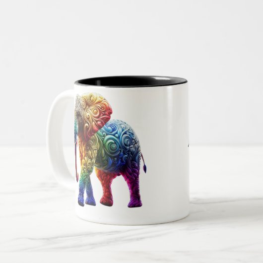 Tasse 2 Couleurs Eléphant mignon (Devant gauche)
