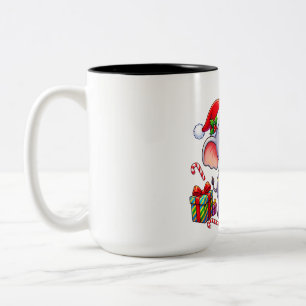 Tasse 2 Couleurs Éléphant Mignon Ornement de Père Noël