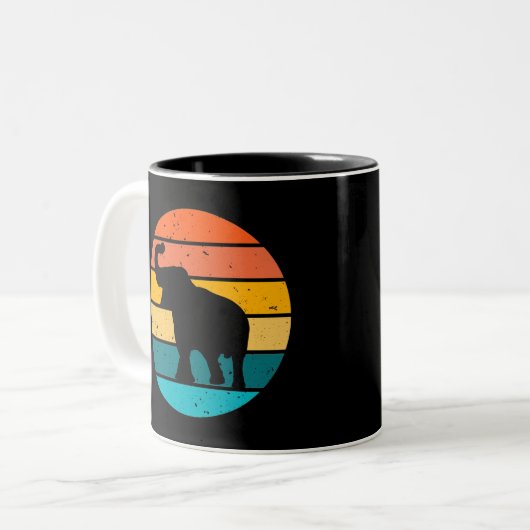 Tasse 2 Couleurs Eléphant rétro (Devant gauche)