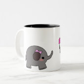 Tasse 2 Couleurs Éléphants dans l'amour (Devant gauche)