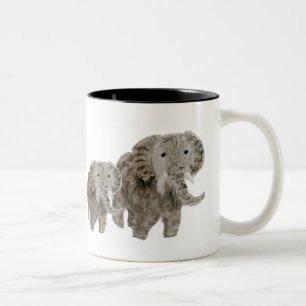 Tasse 2 Couleurs Eléphants de l'art faunique