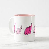 Tasse 2 Couleurs Éléphants roses (Devant gauche)