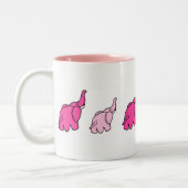 Tasse 2 Couleurs Éléphants roses (Gauche)
