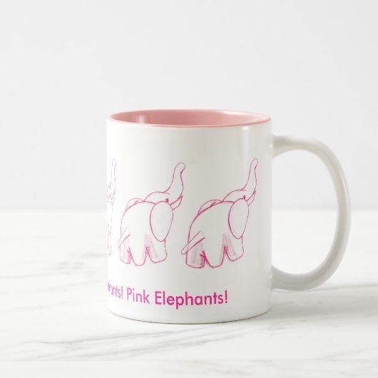 Tasse 2 Couleurs Éléphants roses (Droit)