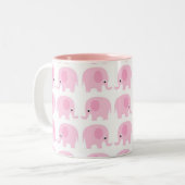 Tasse 2 Couleurs Éléphants roses (Devant gauche)