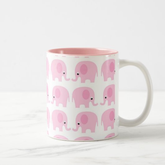 Tasse 2 Couleurs Éléphants roses (Droit)