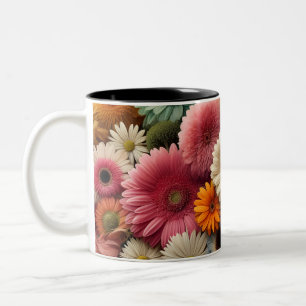 Tasse 2 Couleurs Élever votre espace coloré Gerbera Daisy Floral