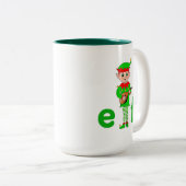 Tasse 2 Couleurs Elf musical de Noël moderne (Devant droit)