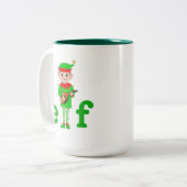 Tasse 2 Couleurs Elf musical de Noël moderne (Devant gauche)