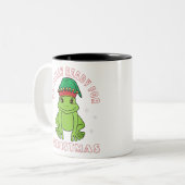 Tasse 2 Couleurs Elf Toad Frog Pun Prêt pour Noël (Devant gauche)