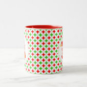 Tasse 2 Couleurs Elfe mignonne sur Green & Red Diamond Star Motif (Centre)