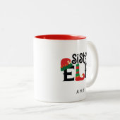 Tasse 2 Couleurs Elfe Soeur personnalisée (Devant droit)