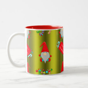 Tasse 2 Couleurs Elfes de Noël Whimsical mignon vert