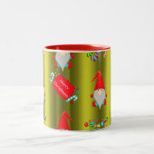 Tasse 2 Couleurs Elfes de Noël Whimsical mignon vert (Centre)