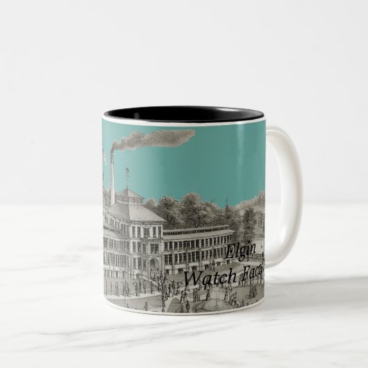 Tasse 2 Couleurs Elgin Watch Factory Elgin Illinois 1871 (Devant droit)