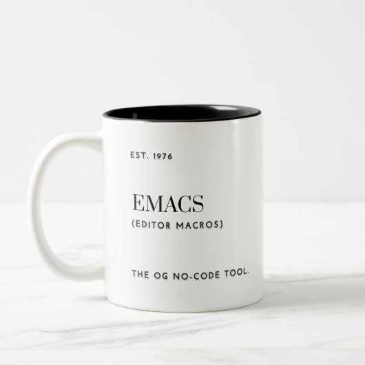 Tasse 2 Couleurs Emacs - L'outil OG sans code (Gauche)