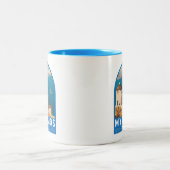 Tasse 2 Couleurs Emblème de Mykonos Grèce Travel Art (Centre)