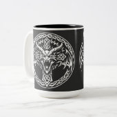 Tasse 2 Couleurs Emblème Dragon Celtique par BurnsInHell (Devant gauche)