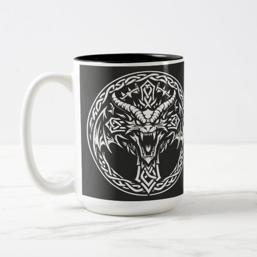 Tasse 2 Couleurs Emblème Dragon Celtique par BurnsInHell (Gauche)