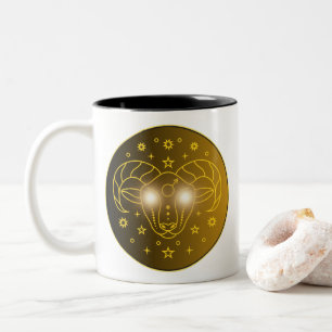 Tasse 2 Couleurs Emblème du zodiaque Bélier Symbole céleste minim