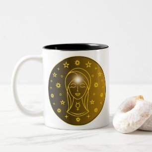 Tasse 2 Couleurs Emblème du Zodiaque Vierge Symbole Céleste Minim