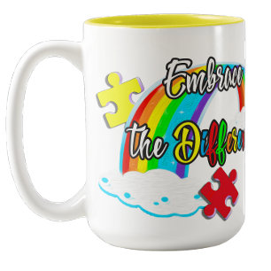 Tasse 2 Couleurs Embrasser la différence Fière Maman de l'Autisme