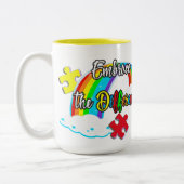 Tasse 2 Couleurs Embrasser la différence Fière Maman de l'Autisme (Gauche)