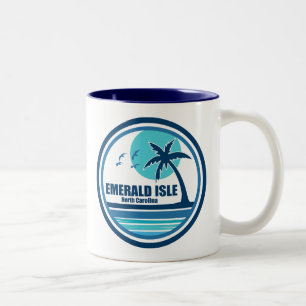 Tasse 2 Couleurs Emerald Isle Caroline du Nord Palmier Oiseaux