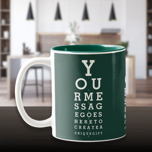 Tasse 2 Couleurs Émeraude Vert personnalisé Message amusant