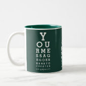 Tasse 2 Couleurs Émeraude Vert personnalisé Message amusant (Gauche)