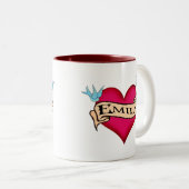 Tasse 2 Couleurs Emily - T-shirts et cadeaux faits sur commande de (Devant droit)