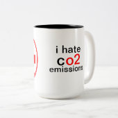 Tasse 2 Couleurs émissions de co2  (Devant droit)