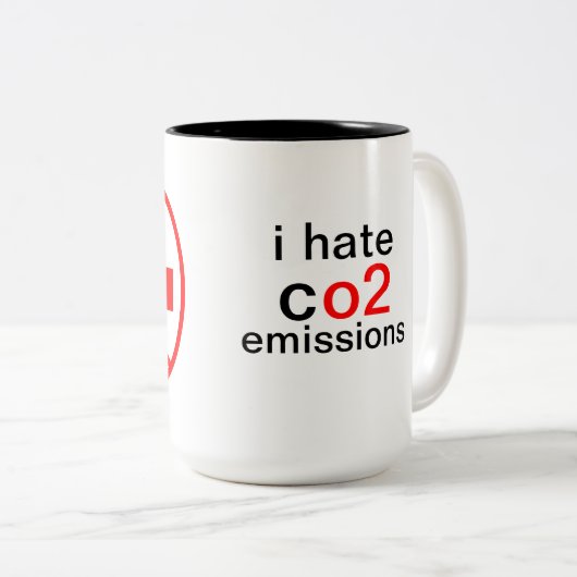 Tasse 2 Couleurs émissions de co2  (Devant droit)