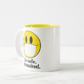 Tasse 2 Couleurs Emoji au masque illustré (Devant gauche)