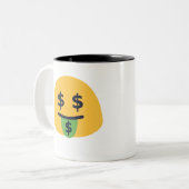 Tasse 2 Couleurs Emoji de la bouche d'argent (Devant gauche)
