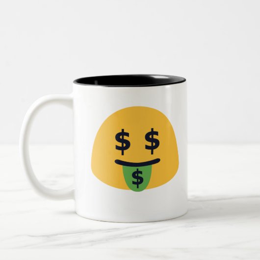 Tasse 2 Couleurs Emoji de la bouche d'argent (Gauche)