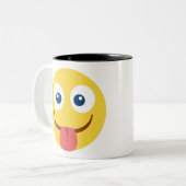 Tasse 2 Couleurs Emoji de langue coincée (Devant gauche)