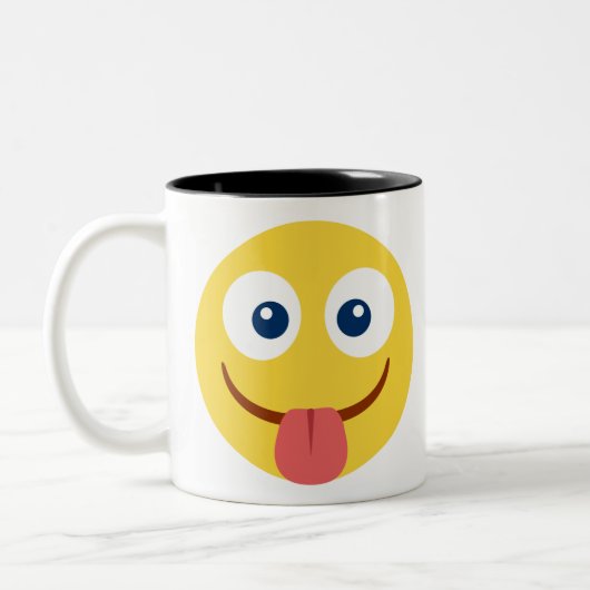 Tasse 2 Couleurs Emoji de langue coincée (Gauche)