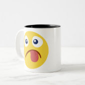 Tasse 2 Couleurs Emoji de langue coincée (Devant gauche)