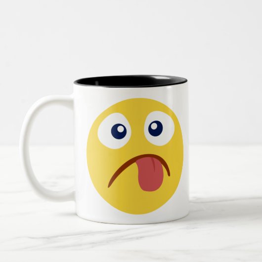 Tasse 2 Couleurs Emoji de langue coincée (Gauche)