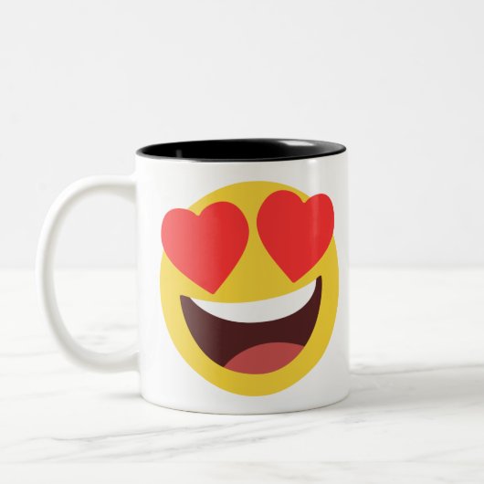 Tasse 2 Couleurs Emoji des yeux du coeur (Gauche)