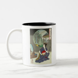 Tasse 2 Couleurs Empreinte de bois japonaise traditionnelle Geisha