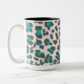 Tasse 2 Couleurs Empreinte de léopard Aqua, Gris, Blanc (Gauche)