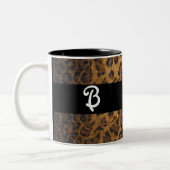 Tasse 2 Couleurs Empreinte de léopard B monogramme initiales marcha (Gauche)