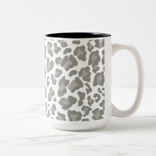 Tasse 2 Couleurs Empreinte de léopard blanc et gris (Droit)
